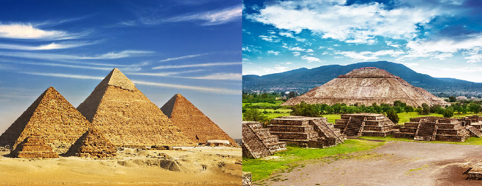 Figura 6. Las pirámides de Egipto y Teotihuacán